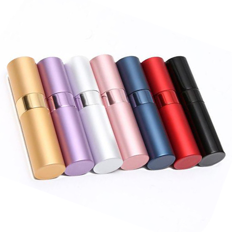8ml Aluminium Atomizer Refillable Perfume Spray Bottle Glass Collar Screw Cap Matte Finish for Chemical/Cosmetic Liquids