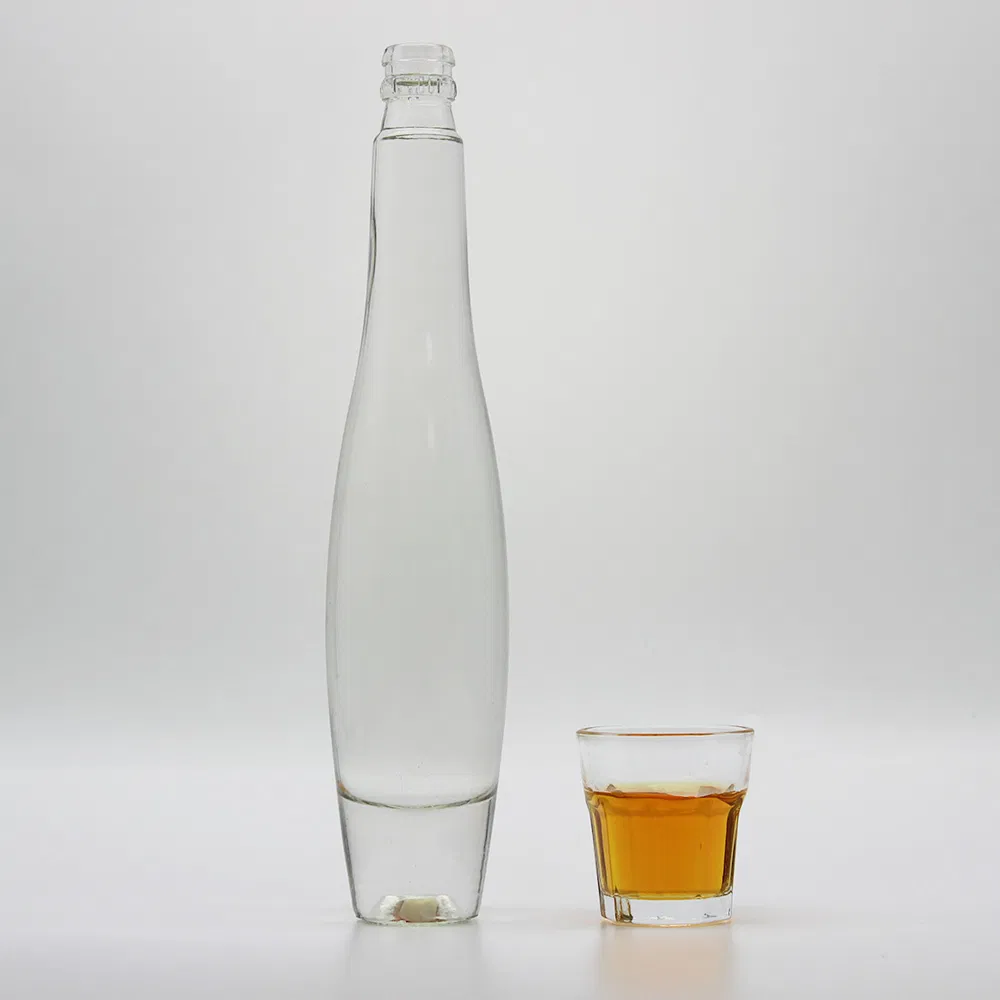 Custom Shaped 170ml Mini Glass Liquor Bottle for Spirit Sparkling Vodka Brandy Rum Whiskey with a Stopper and Matched Washing or Filling Machines