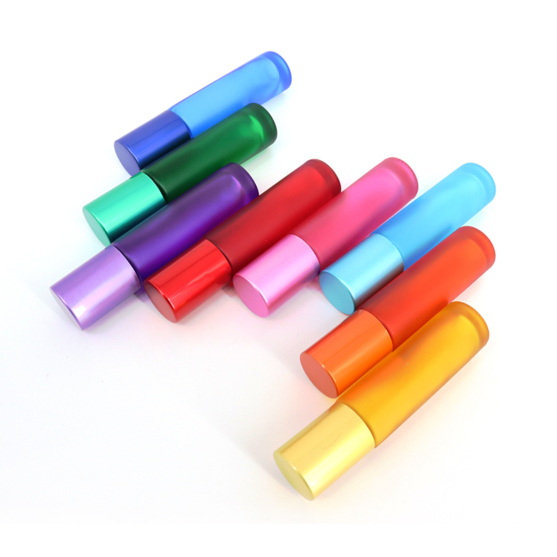 5ml 10ml Matte Glass Roll on Bottle with Stainless Steel Roller Ball Popular Colored Essential Oil Roller Ball Bottles 15ml