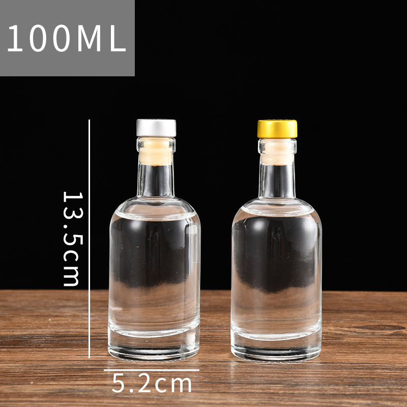100ml 125ml Mini Empty Vodka Glass Liquor Wine Spirit Bottle with Lid for Brandy Whisky