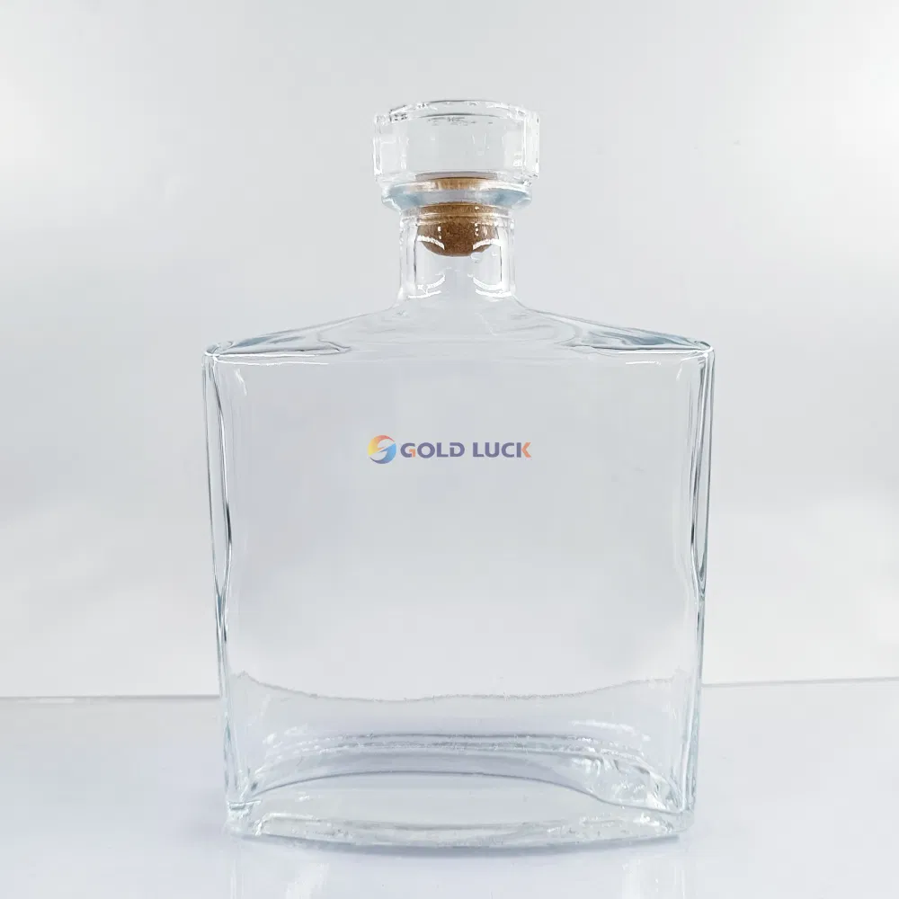 Custom Embossed 700ml Premium Heavy Extra Flint Decal Printing Rum Gin Vodka Whiskey Whisky Glass Bottle