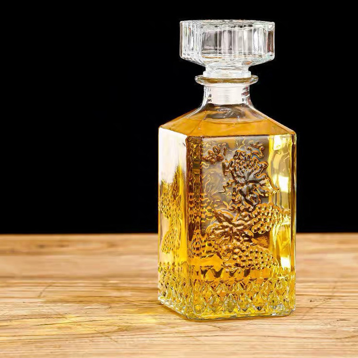 Custom 375ml Empty Ice Wine Glass Bottle Tall Round Shape Long Neck Glass Bottle with Cork Top