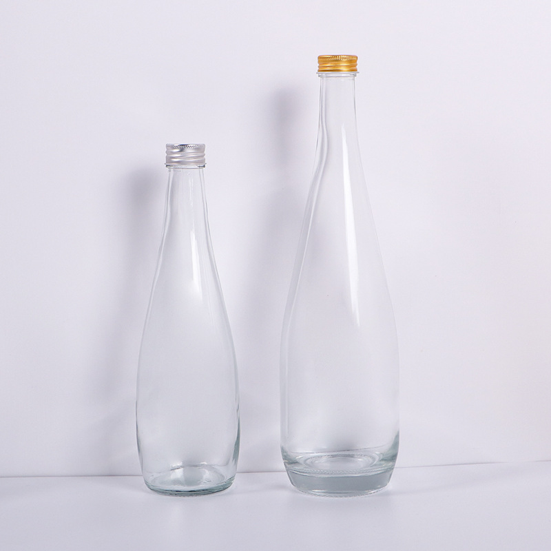 330ml 500ml Super Flint Glass Mineral Water Bottle with Aluminum Lid Cork