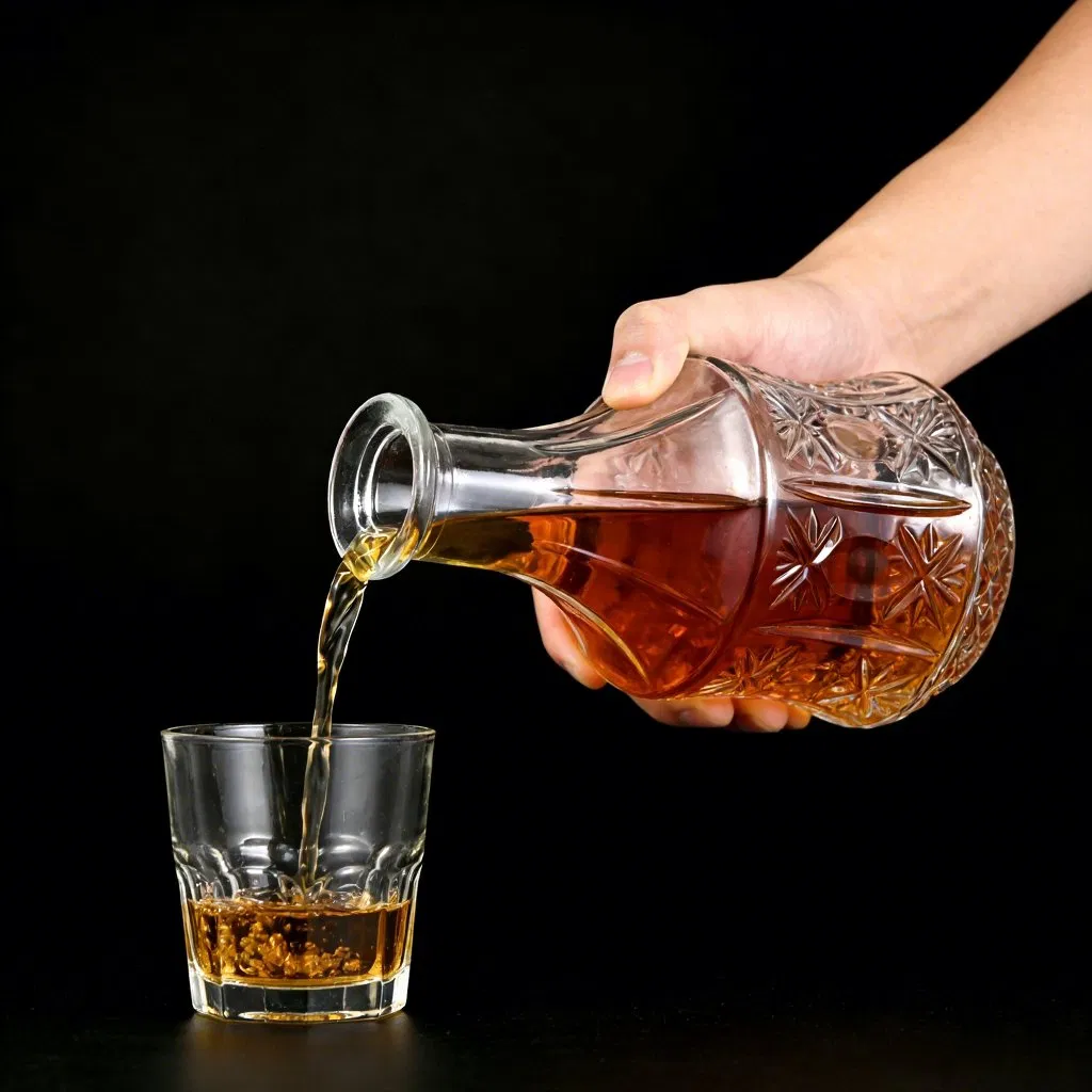 High Quality Luxury 25oz 27oz Glass Spirits Bottle Vodka Gin Rum Liquor Whisky Decanter with Glass Lid