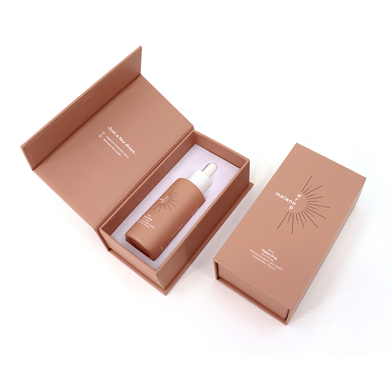 Luxury Flat Shoulder Empty Cosmetic Skincare Packaging Bottle 30ml 50ml Round Frosted Face Hair Essential Oil Glass Serum Dropper Bottle with Box