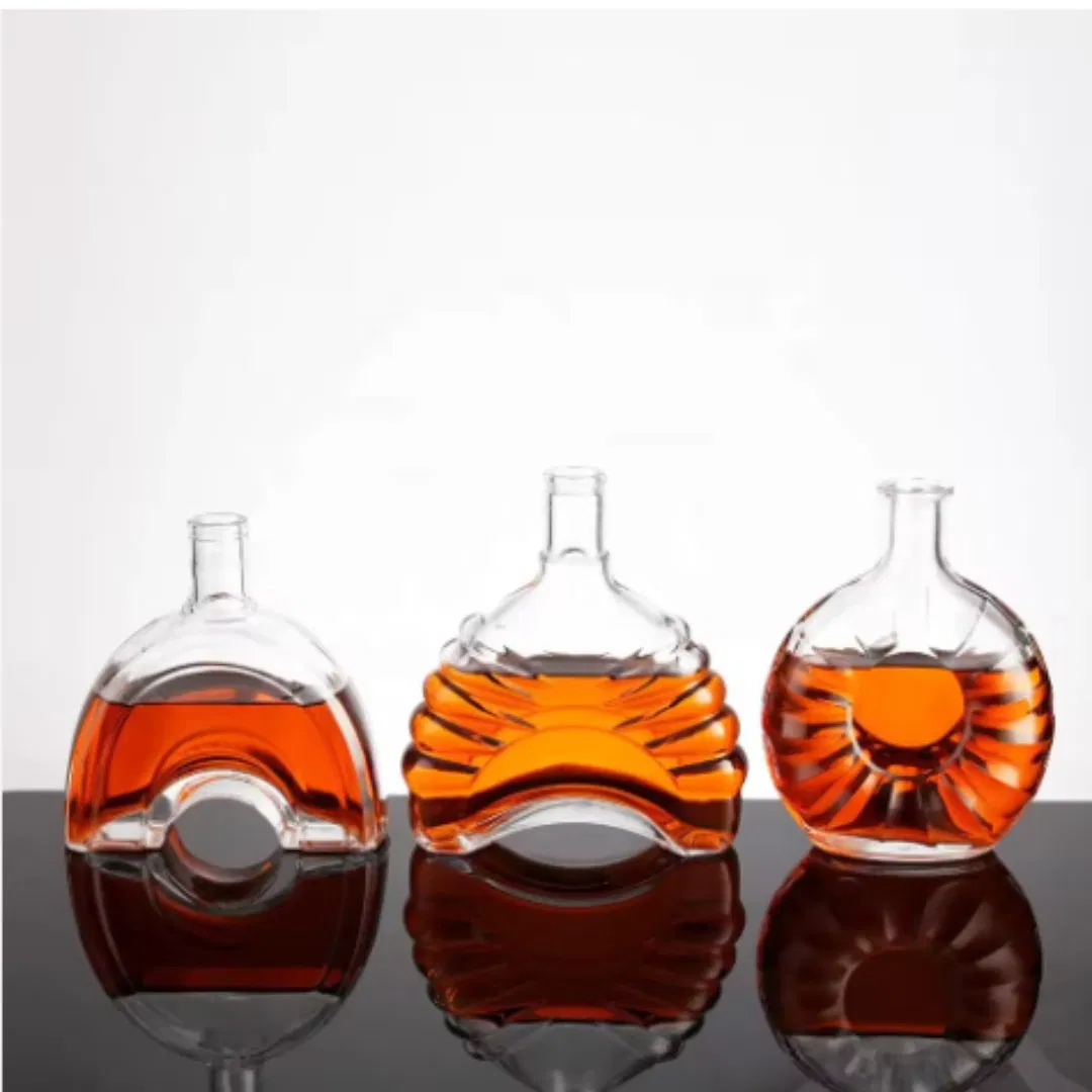 Factory Custom Colored Whiskey Tequila Vodka Rum Gin Bevergae Glass Liquor Bottle 700ml 750ml Spraying Gradient Color Brandy Bottle