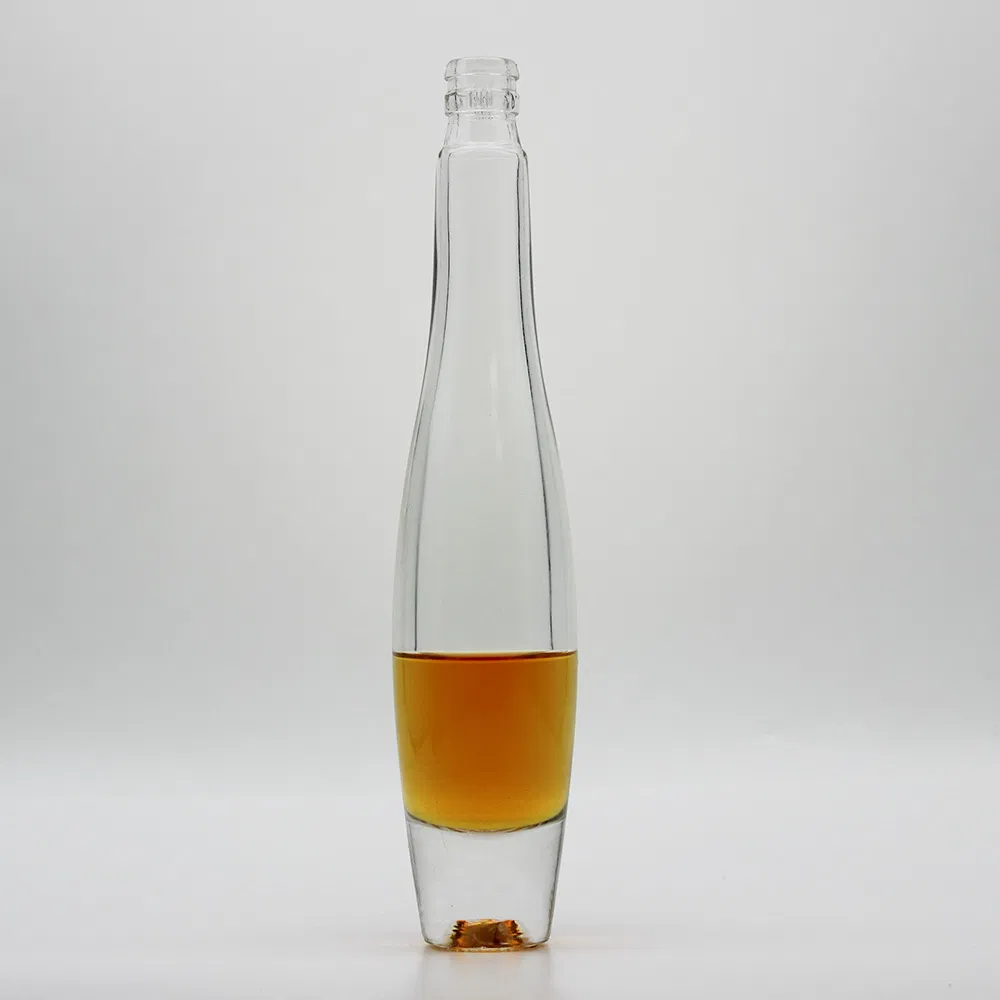 Custom Shaped 170ml Mini Glass Liquor Bottle for Spirit Sparkling Vodka Brandy Rum Whiskey with a Stopper and Matched Washing or Filling Machines