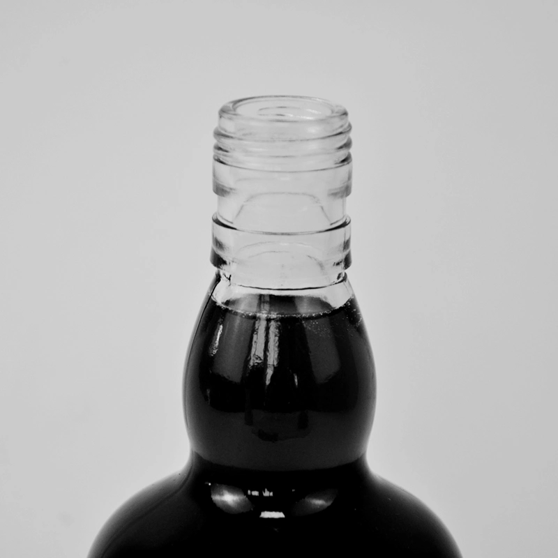 350ml Round Spirit Liquor Embossed Clear Glass Bottle