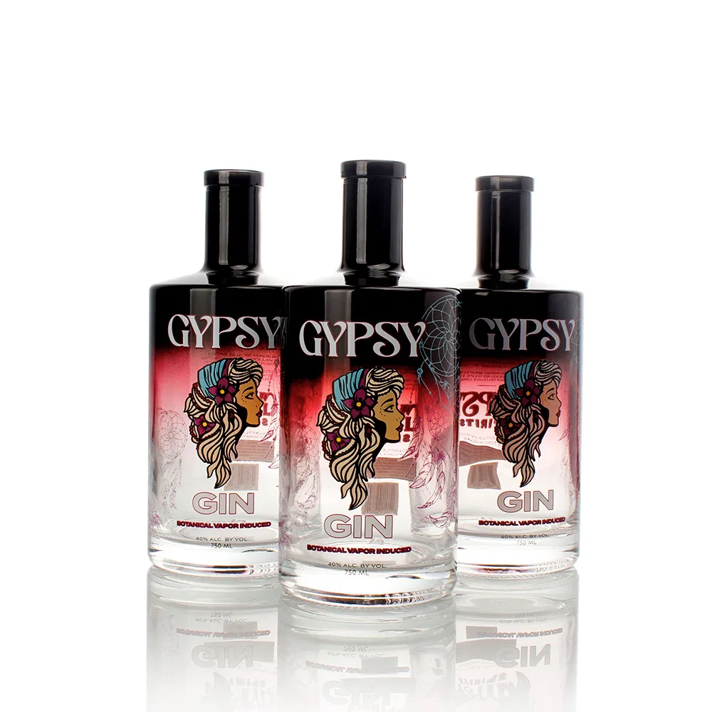 Custom Luxury Spray Color Print Logo 375ml 500ml 750ml 700ml Whisky Whiskey Gin Rum Vodka Tequila White Clear Empty Flint Packaging Liquor Spirits Glass Bottle