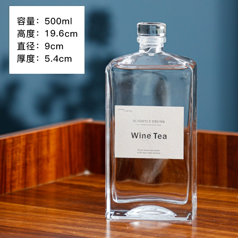 Square Glass Bottle for Spirit Beverage Water 500ml 250ml Mini Glass Bottle