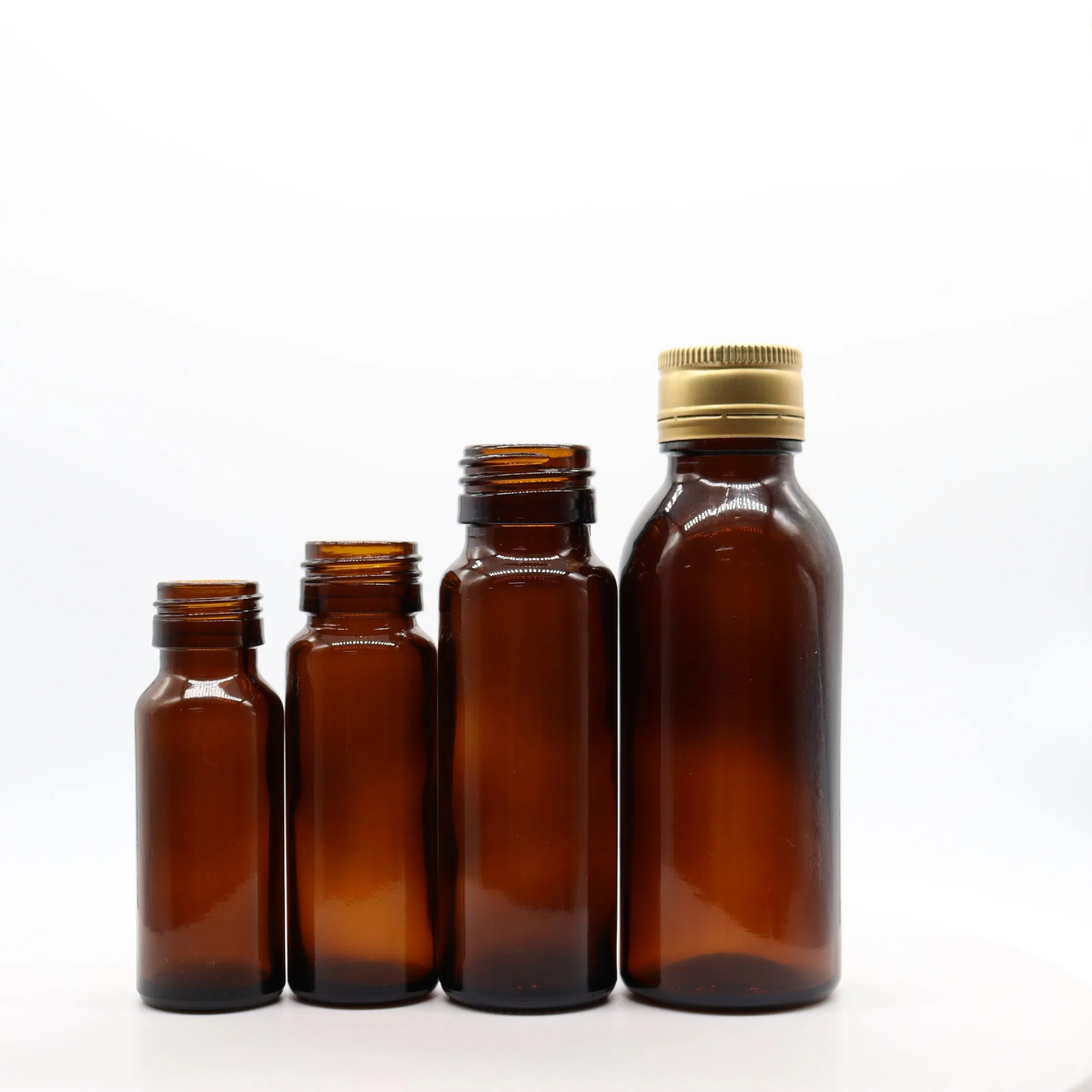 Lightweight Bottle Empty Glass Cough Syrup 30ml 60ml 100ml 125ml 150ml 200ml Oval Liquid Medicine Bottles