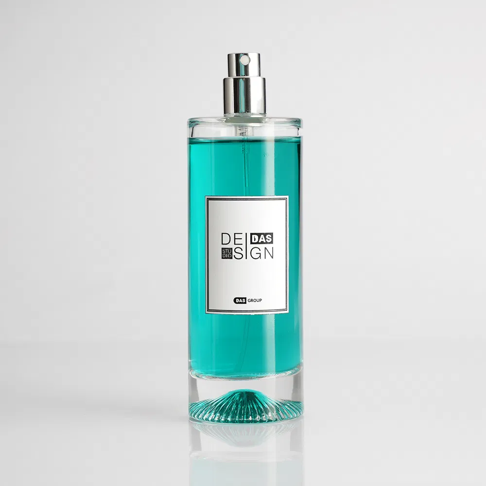 30ml 50ml Round Glass Perfume Bottle Empty with Heavy Fluted Base Custom Logo Clear Thick Bottom Perfume Atomizer