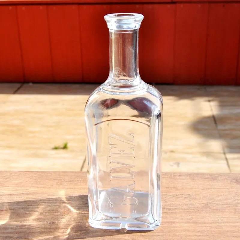 Cork Finish Round Clear Glass Bottle
