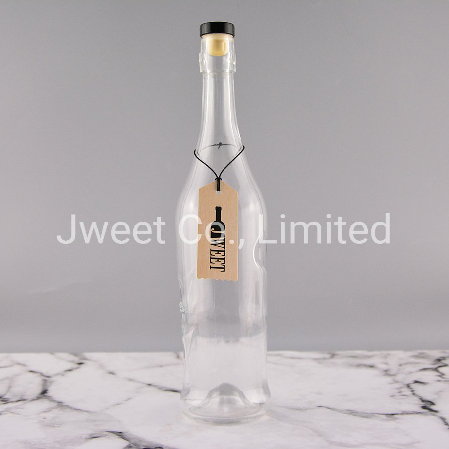 Customized Unique Embossed Super Flint Whisky Glass Bottle 750ml