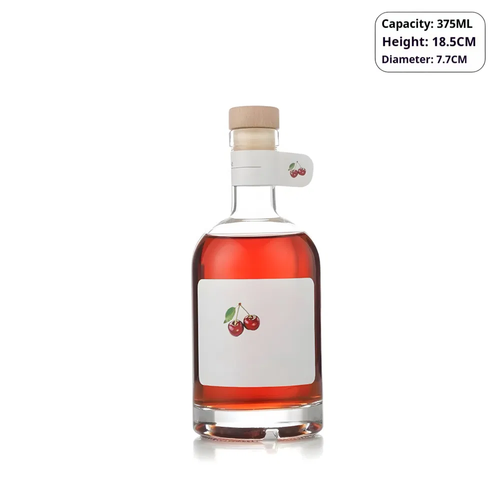 Custom 750ml Glass Whisky Wine Bottle with Cork Glass Lid for Spirits Gin Brandy Whisky Frost Finish Free Sample Custom Logo