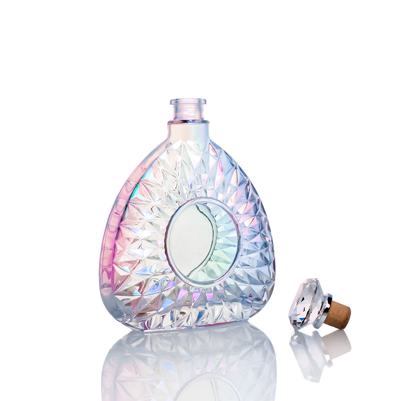 Cuatomized Logo 750ml Spirits Glass Bottle with Cork Finish