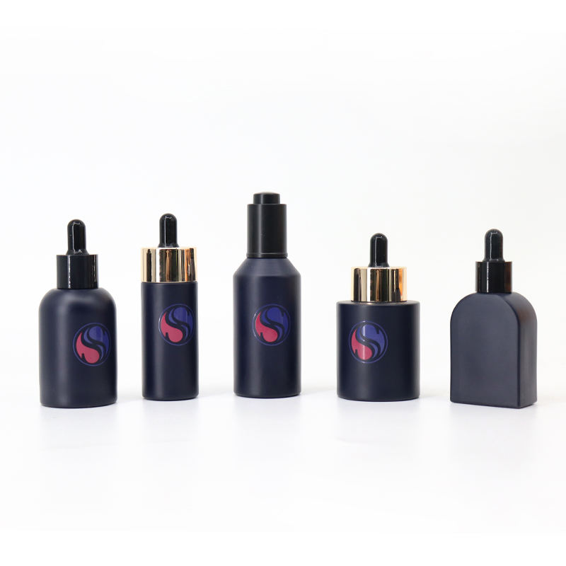 Wholesale Fancy Luxury Printed Cosmetic Packaging 30ml 50ml Empty Recycled Face Skincare Oil Toner Pump Bottles for Hair Oil Custom Glass Dropper Bottle Set