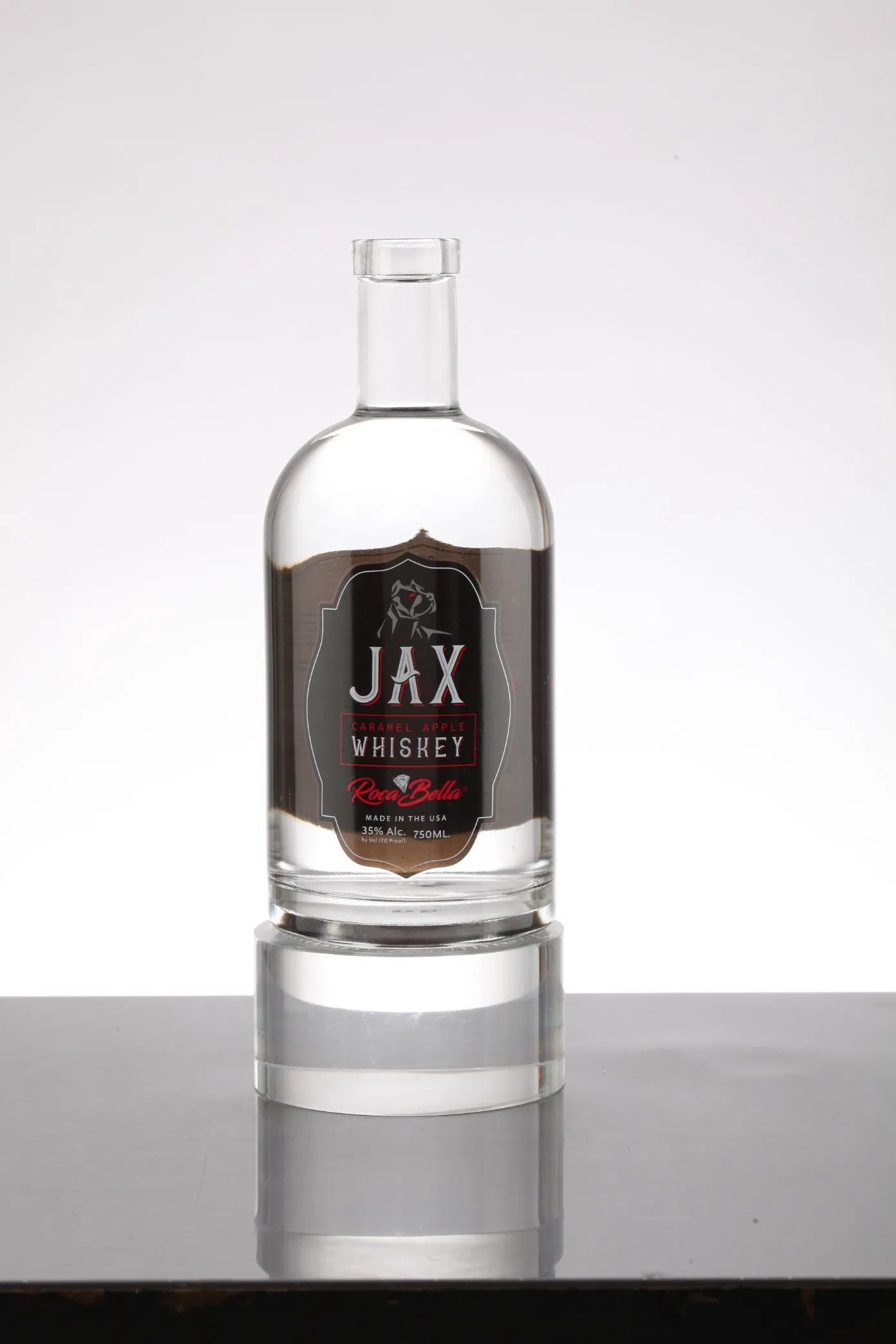 Top Selling Popular 500ml 700ml 750ml 75cl 1000ml Round Glass Bottle Vodka Whisky Rum Gin Bottle with Cork Finish Empty Liquor Custom Glass Bottle