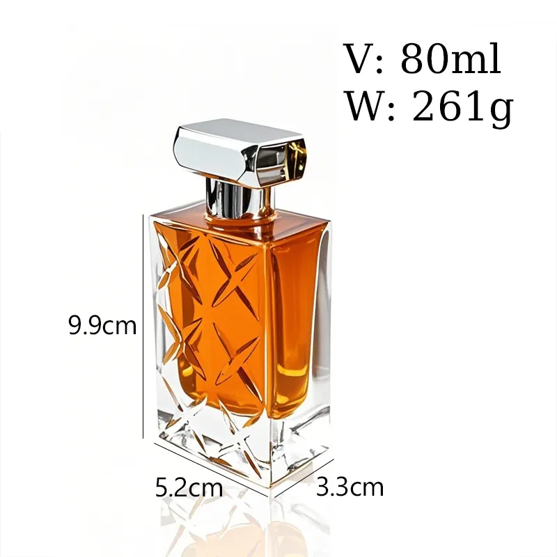 80ml Patterned Glass Bottle 15