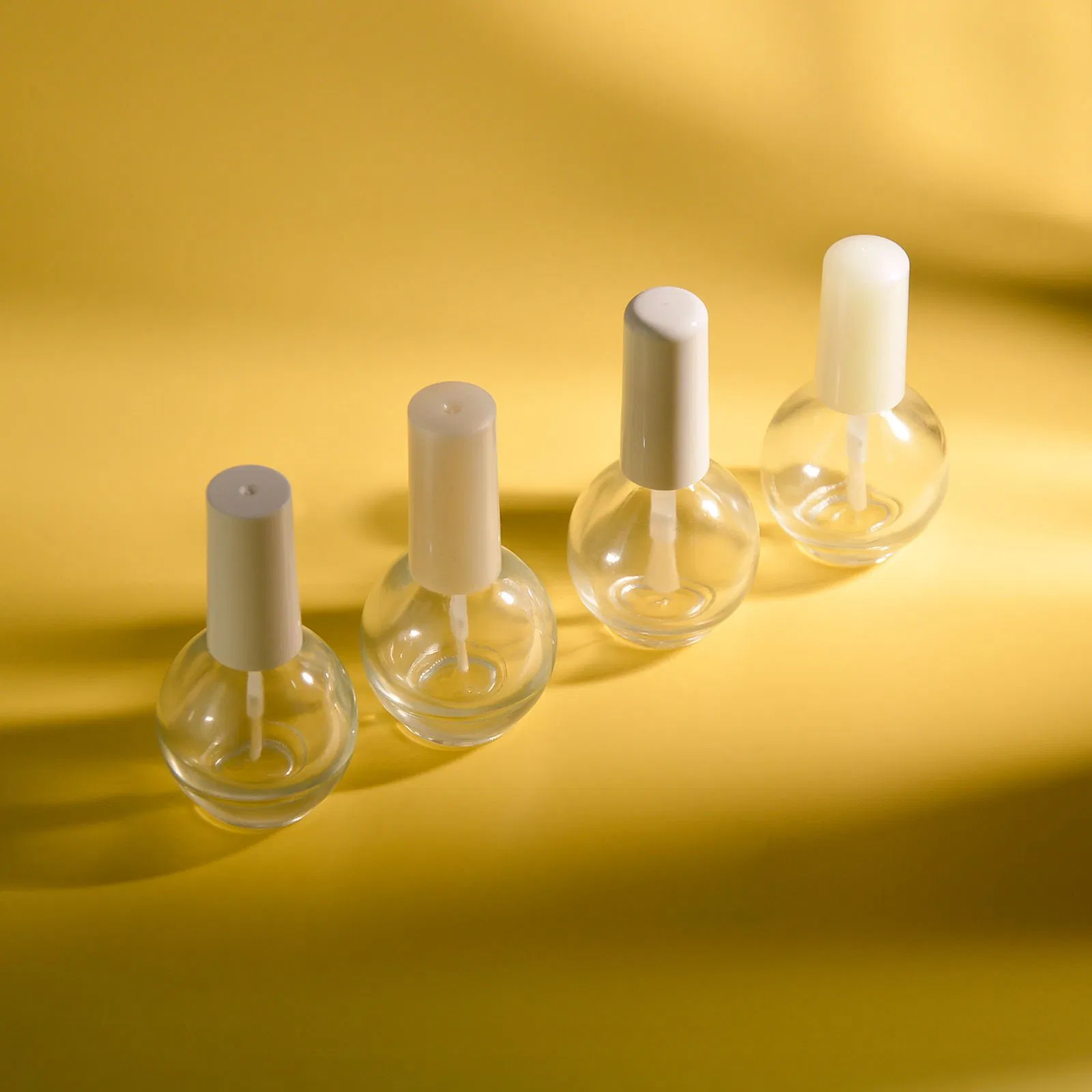 Custom 12ml Design Logo Ball Shape Glass Gel Nail Polish Bottle with Brush and Cap