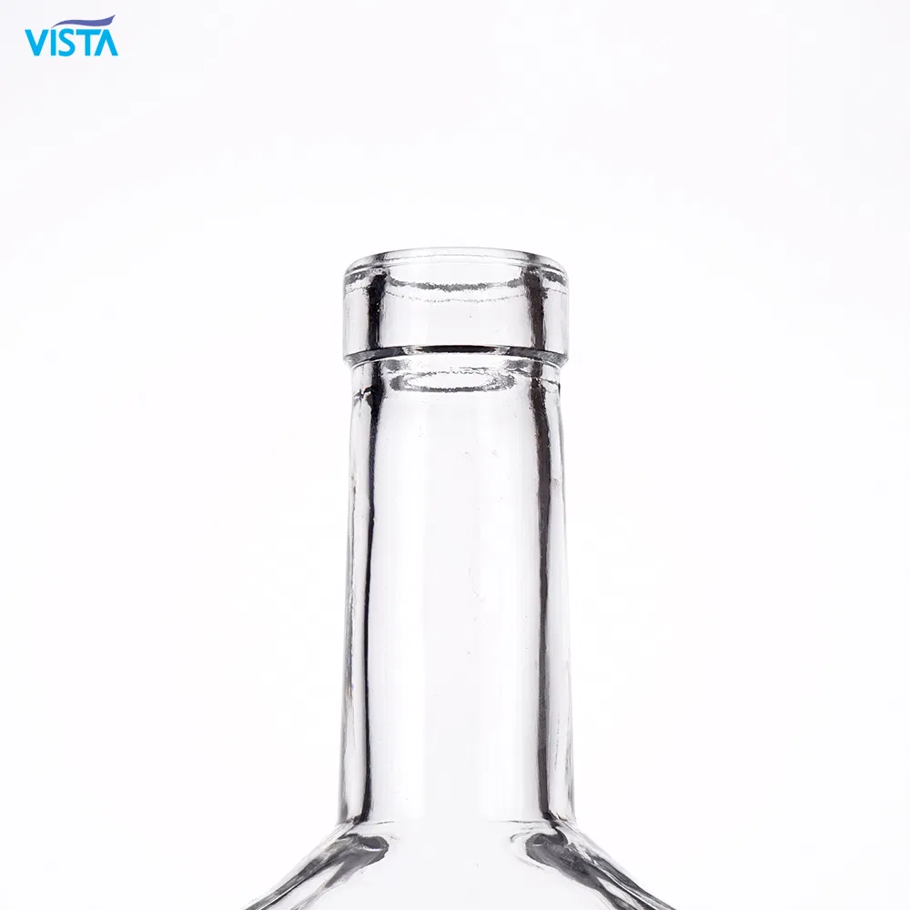 750ml High Flint Screw Finish Cap Glass Bottle Rectangle Shape with Printing