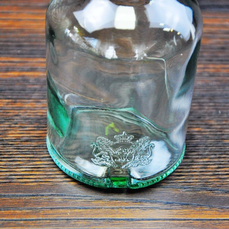 350ml Round Spirit Liquor Embossed Clear Glass Bottle