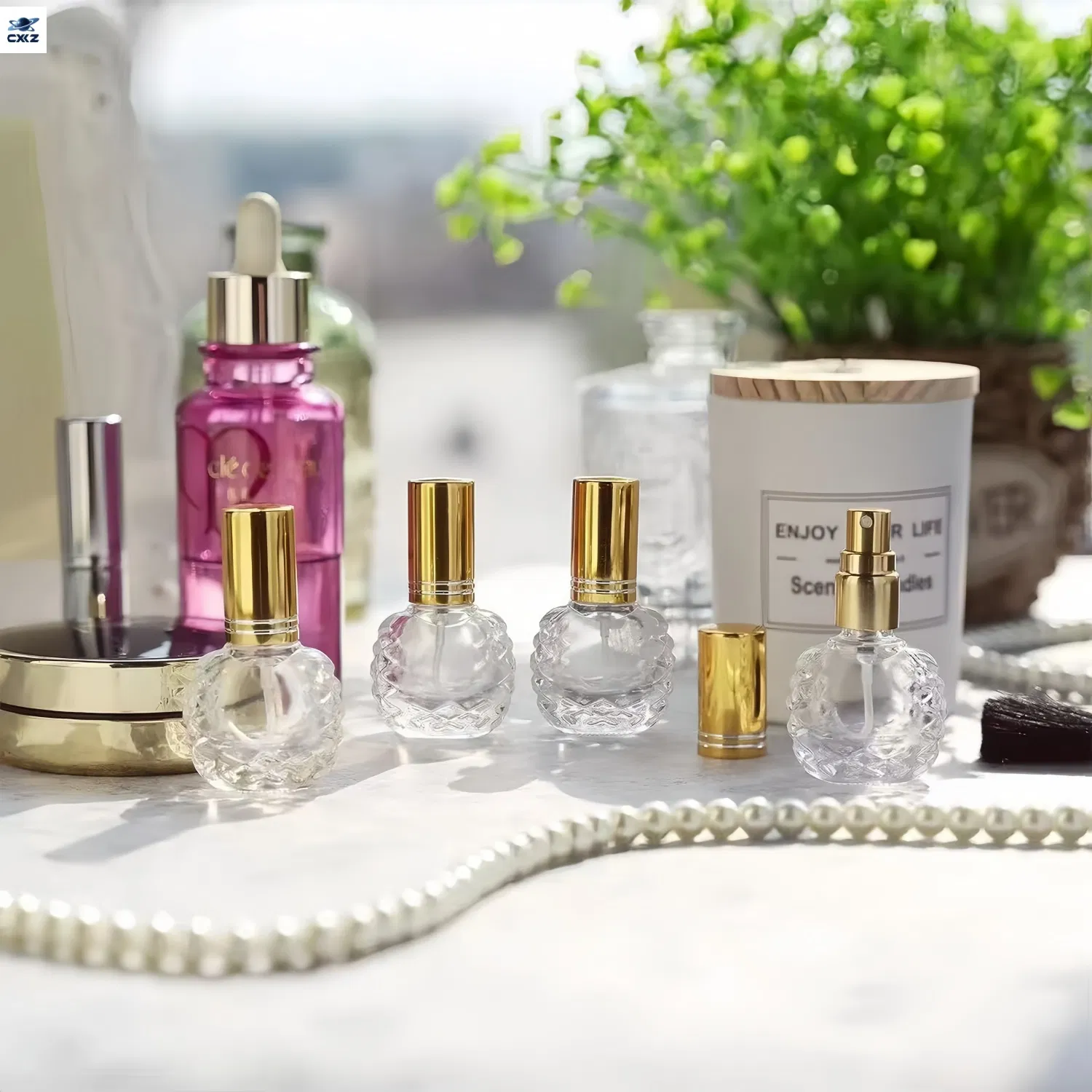 Special Geometric Design Screen Printed Clear Glass Roller Bottle 3ml 6ml 8ml 10ml Small Perfume &amp; Essential Oil for Screw Cap