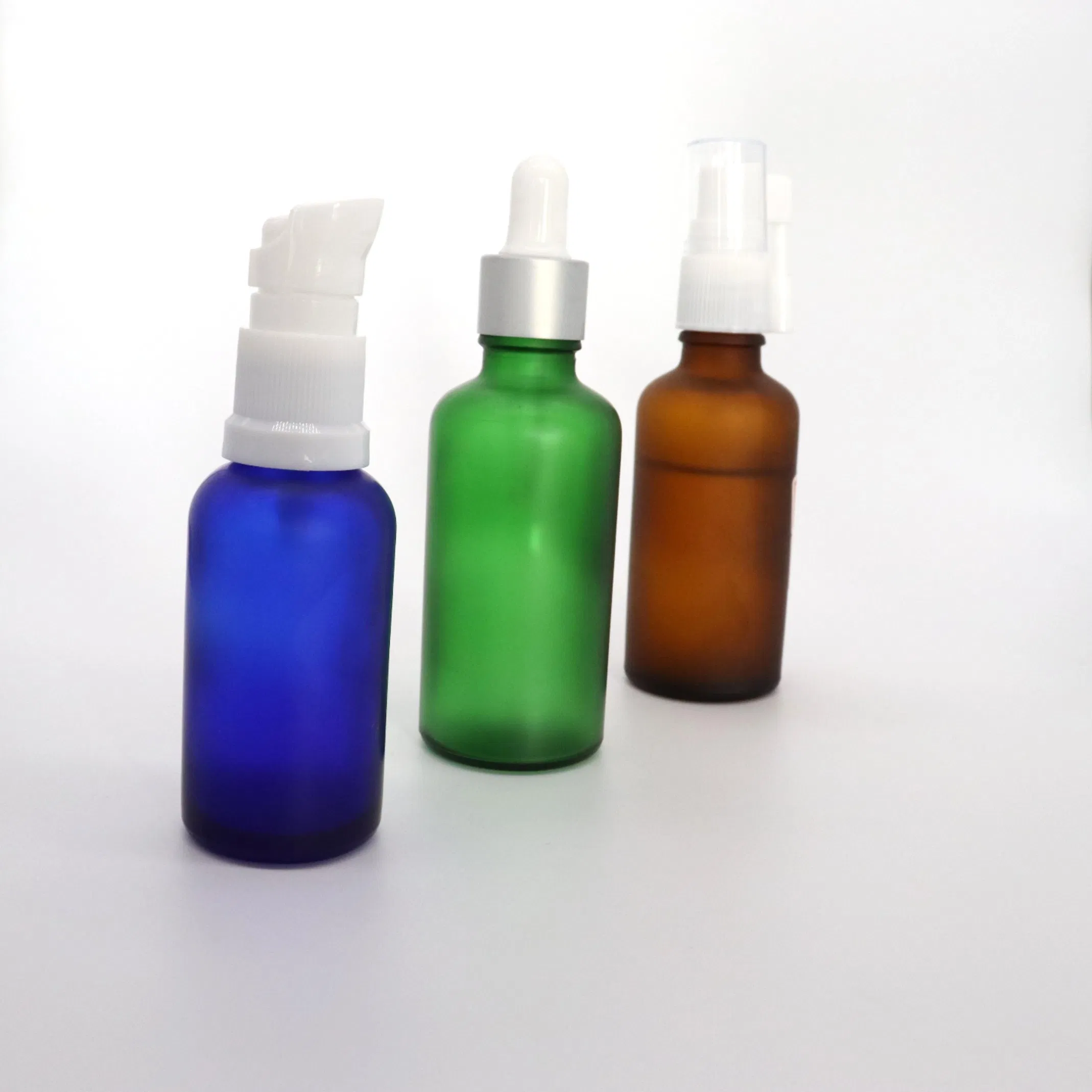 Glass Dropper Bottle with Frosted Surface and Spray Pump Cap