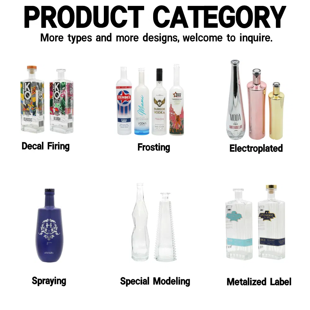 700ml 750ml Extra Flint Empty Spirit Alcohol Glass Spirits Bottle 75cl for Alcohol for Vodka for Spirit 750ml