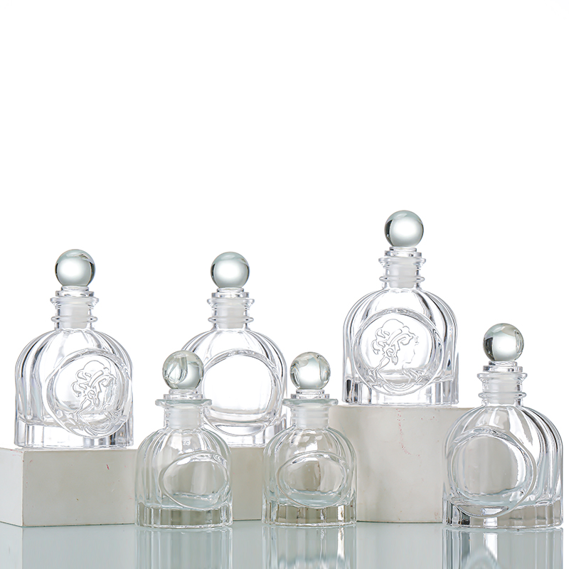 Luxury Oil Perfume Reed Diffuser Bottle Empty 50ml 100ml Beauty Embossed Aromatherapy Glass Diffuser Bottles 150ml Bedroom Decoration