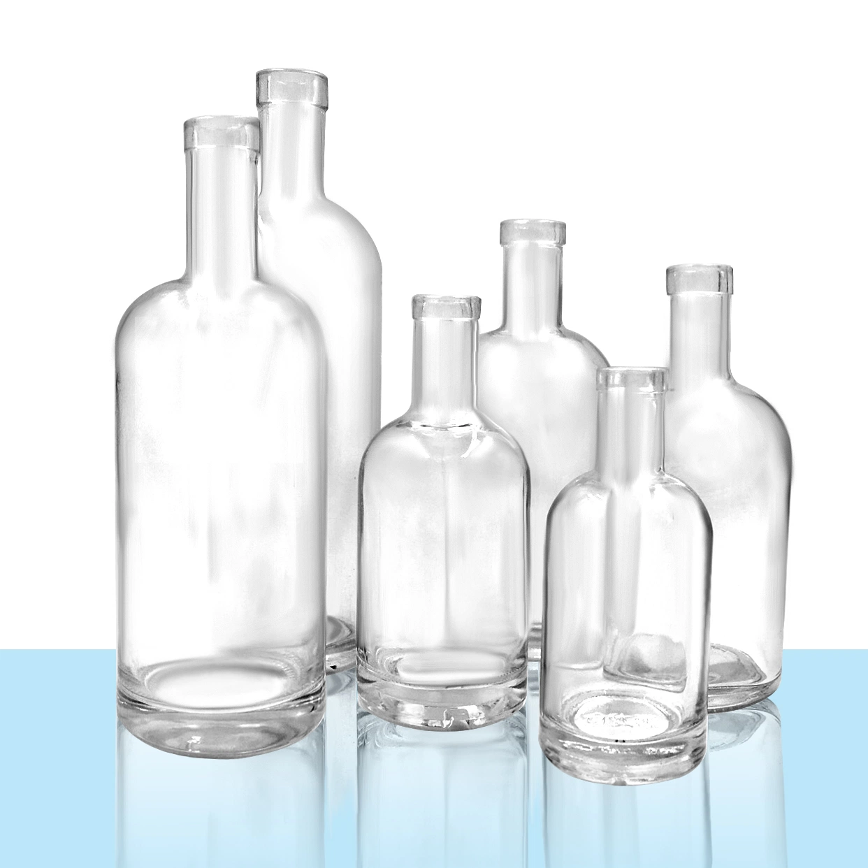 Transparent 200ml 700ml 750ml Frosted Mini Empty Rum Spirit Whisky Glass Vodka Liquor Bottle with Cork