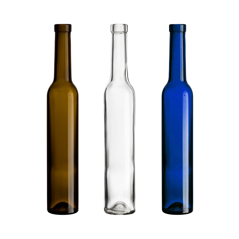 Manufacturer 375ml 500ml Frosted Luxury Round Empty Flint Glass Liquor Ice Wine Dessert Whisky Bottle with Cork Lid