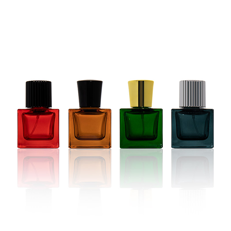 Custom Square Empty Colored Glass Perfume Bottle 30ml 50ml 100ml Fine Mist Spray Glass Bottles with Cap