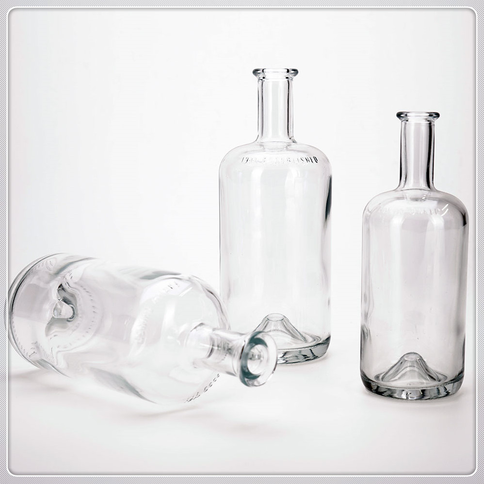 Large 1750ml Glass Alcohol Bottle with Frost Finish and Screw Cap Closure