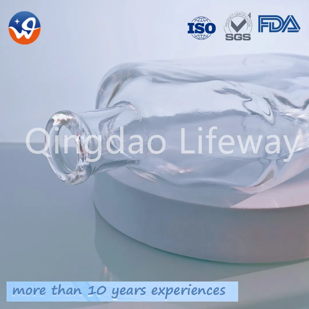 Latest Design 375ml 500ml 750ml 700ml Flask Glass Liquor Bottle Transparent Short Neck Wide Finished Gin Glass Mezcal Bottle with Cork