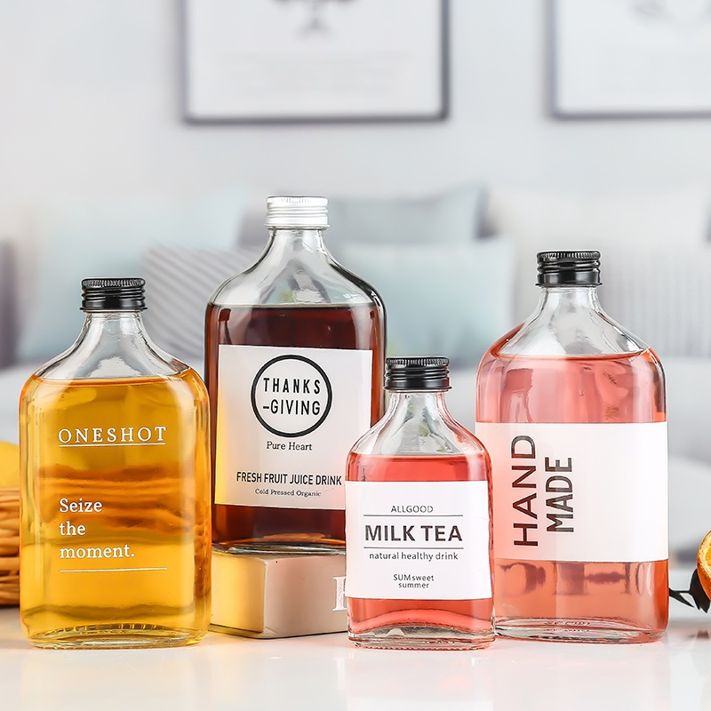 Wholesale Mini Miniature 50ml 100ml 200ml 250ml 350ml 500ml Spirit Liquor Juice Wine Glass Bottle for Whisky Vodka