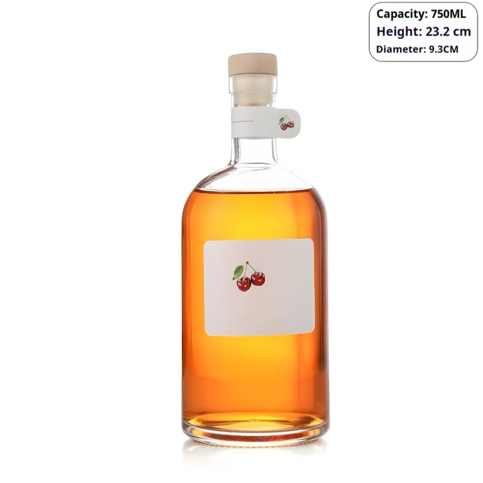 Premium Round Glass Whisky Bottle with Matte Finish and Screw Cap