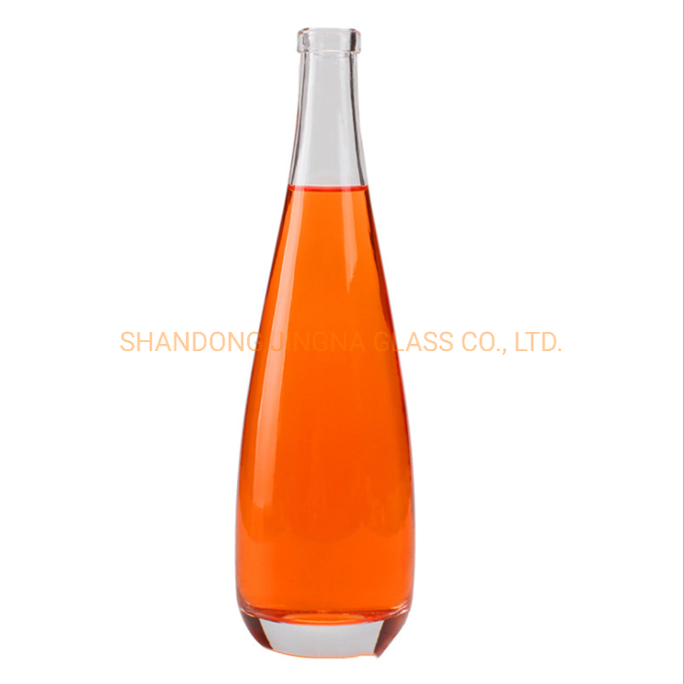 500ml 16oz Square Tall Super Flint Long Neck Glass Bottle for Liquor Spirit Wine with Cork Lid Cap