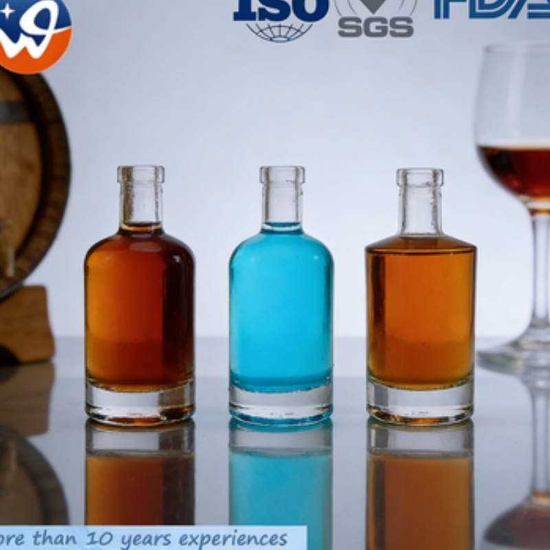 100 Round Spirit Liquor Bottle Gin Whiskey Vodka Brandy Mini Liquor Bottle with Cork Stopper