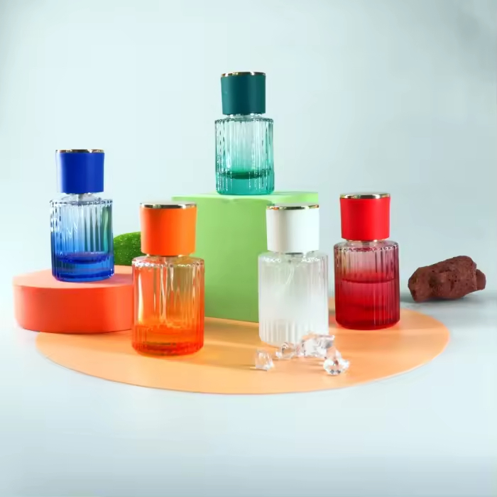 Spot Bayonet Perfume Bottle 30ml Square Colored Glass Bottle 50ml Perfume Bottle