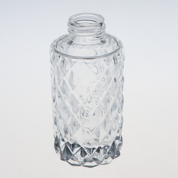 Hotsale 100ml Round Embossed Design Reed Diffuser Glass Bottle for Home Use