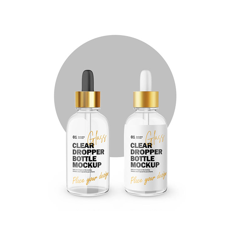 30ml Customizable Colored Glass Bottle with Dropper for Cosmetics