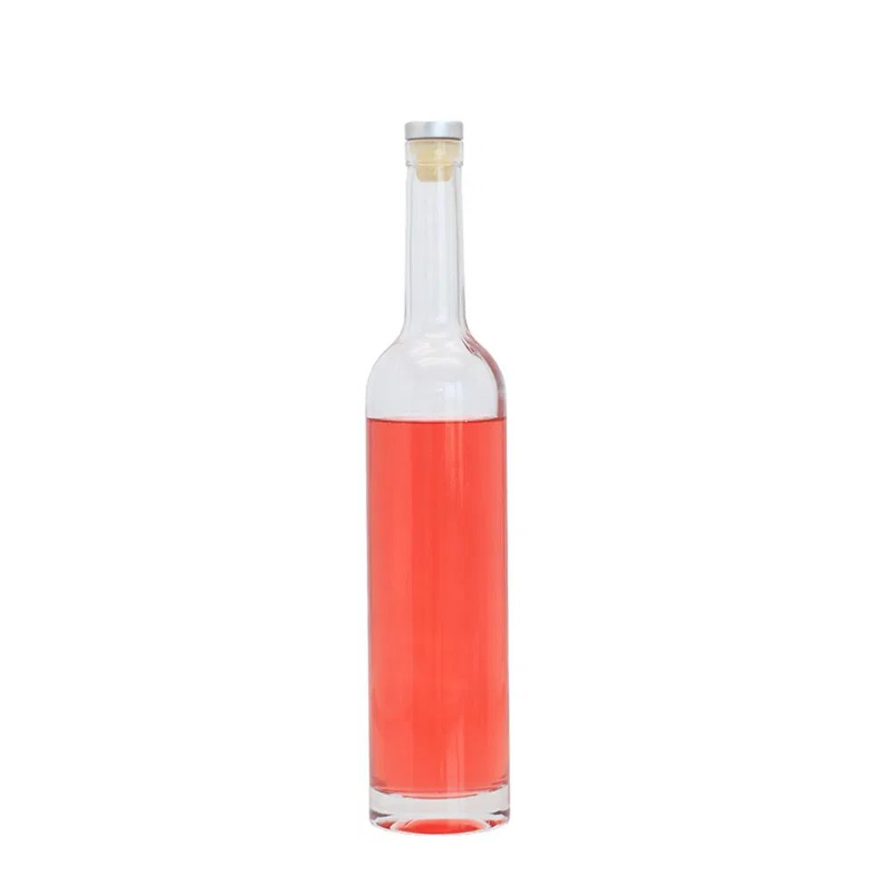 Tall Glass Bottle with Long Neck Frosted Sparkling Wine Bottle Beverage Bottle Glass Juice Bottle