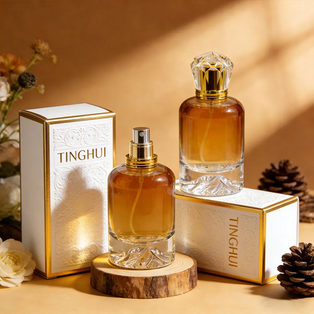 Eco Friendly Custom Logo 30 Ml 50ml 100ml Volcano Empty Thick Bottom Square Empty Spray Glass Perfume Bottle with Cap