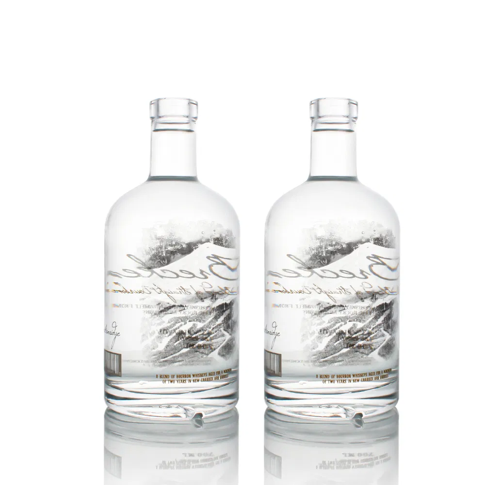 Custom Clear Empty Mini Spirits Liquor Tequila Gin Rum Vodka 70cl 75cl 200ml 700ml 750ml Glass Liquor Bottle