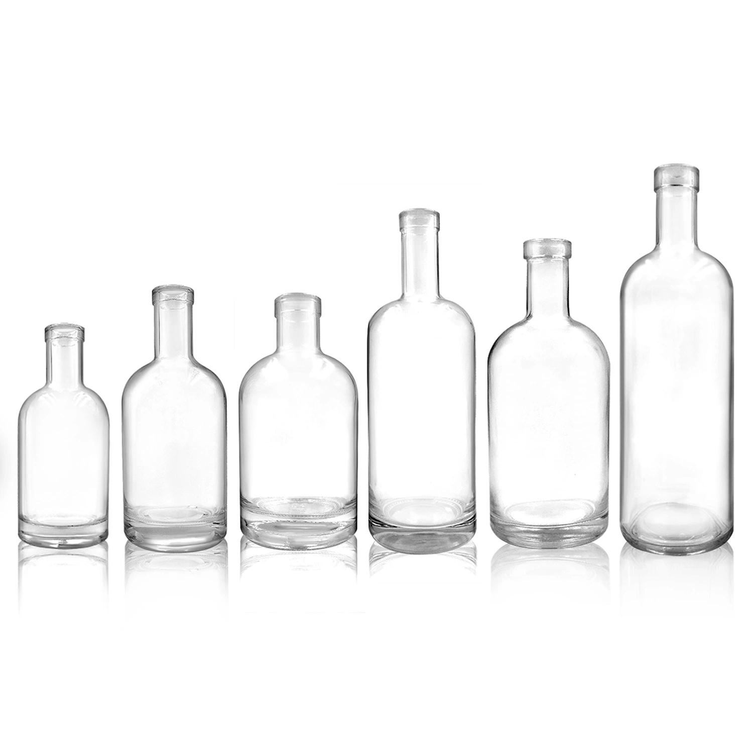 Transparent 200ml 700ml 750ml Frosted Mini Empty Rum Spirit Whisky Glass Vodka Liquor Bottle with Cork