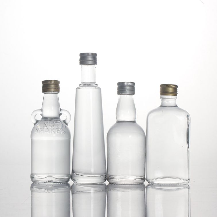 Custom Shape 5cl 50ml Vial Whisky Whiskey Spirits Liquor Vodka Gin Rum Bottle with Screw Cap