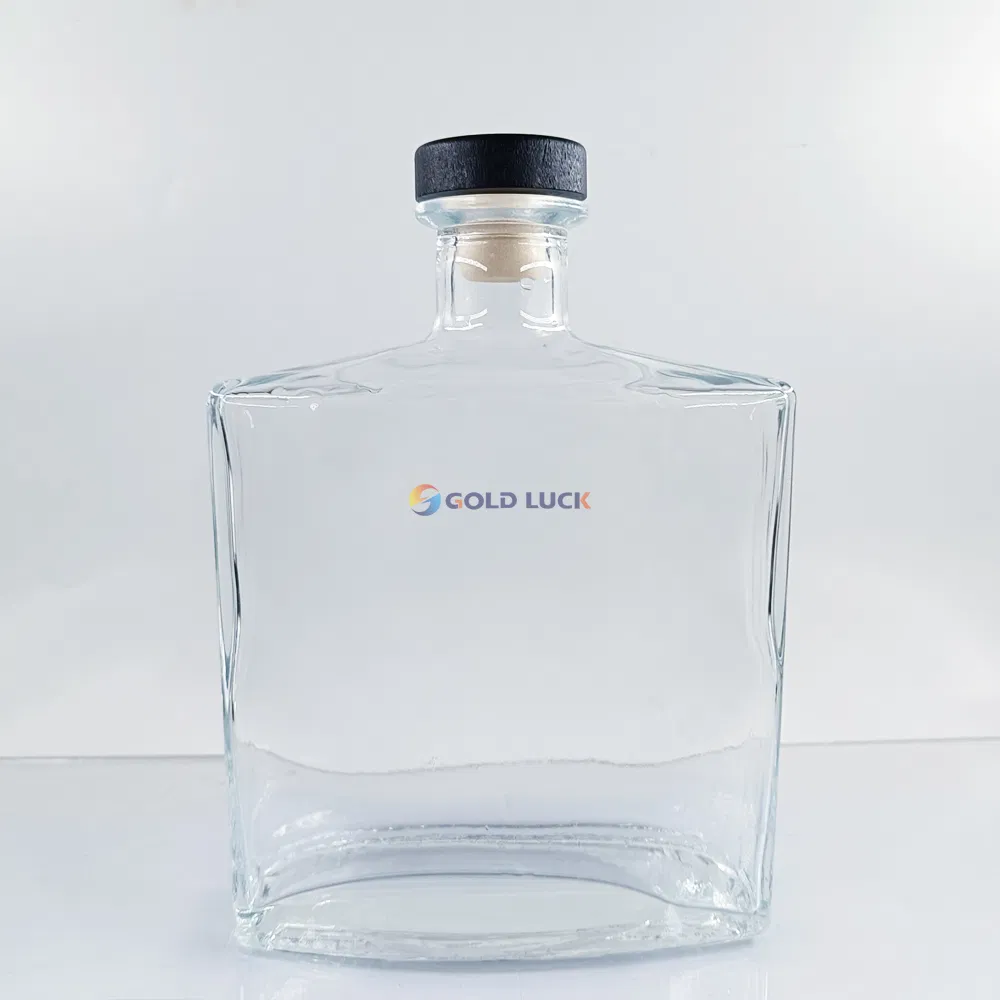 Custom Embossed 700ml Premium Heavy Extra Flint Decal Printing Rum Gin Vodka Whiskey Whisky Glass Bottle