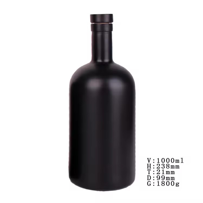 Colored Matte Black Transparent Glass Wine Bottle 200ml 375ml 500ml 750ml Stocked