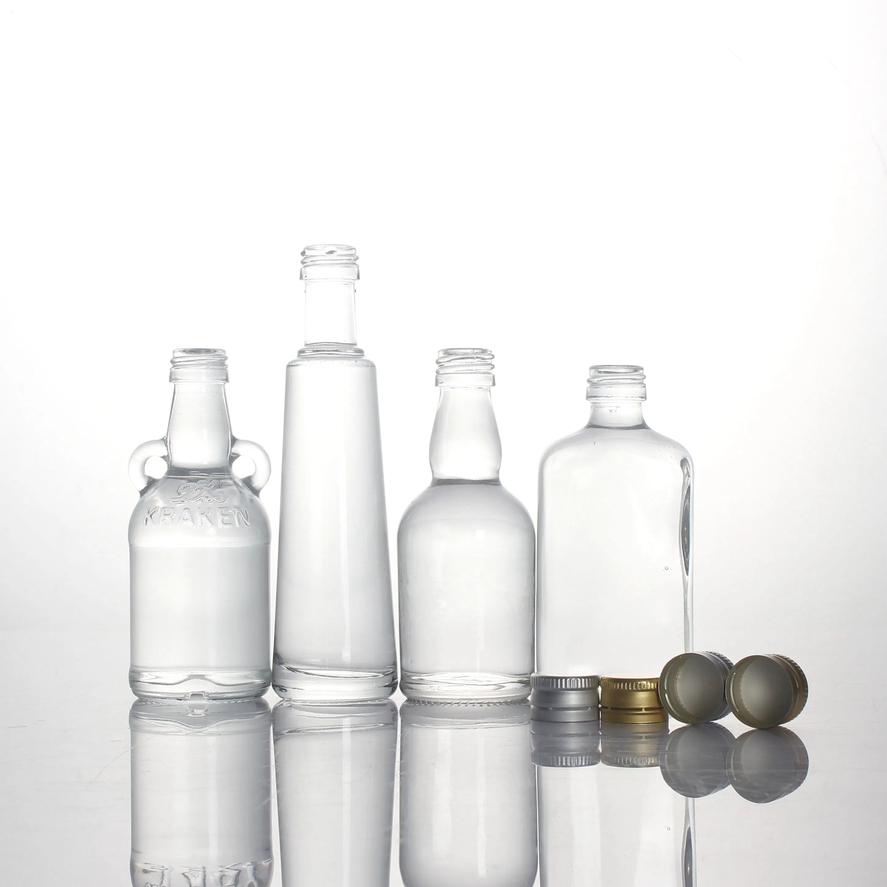 Custom Shape 5cl 50ml Vial Whisky Whiskey Spirits Liquor Vodka Gin Rum Bottle with Screw Cap